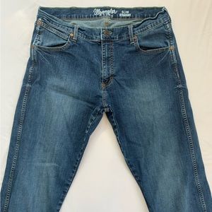 Wrangler Retro Men’s Jeans Slim Straight 36x36 Dark Blue Wash Pants